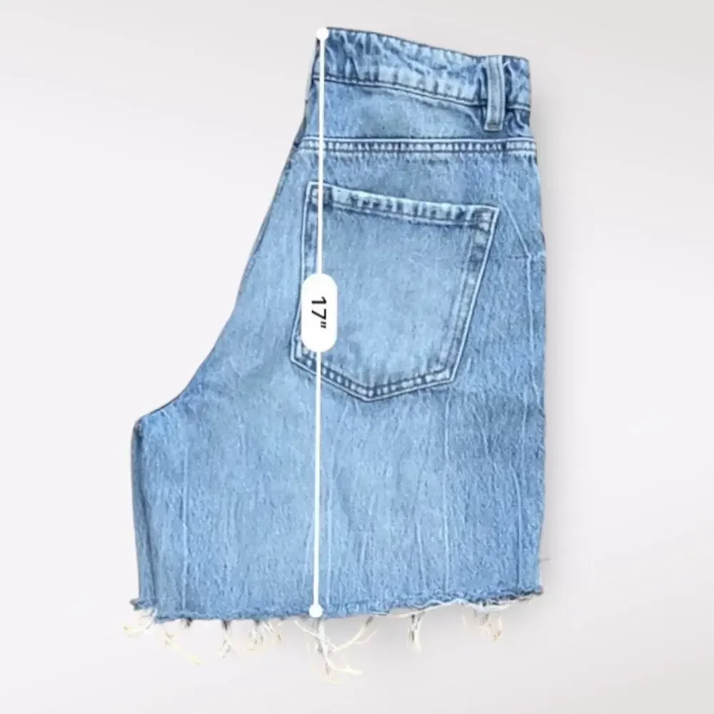 Garage Denim Wide Leg Distressed Shorts Womens Size 3‎ Blue Streetwear